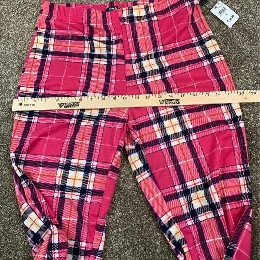 Jolie & Joy Plaid Lounge Pants NWT Size XL Pink Black White Polyester… - Picture 6 of 13